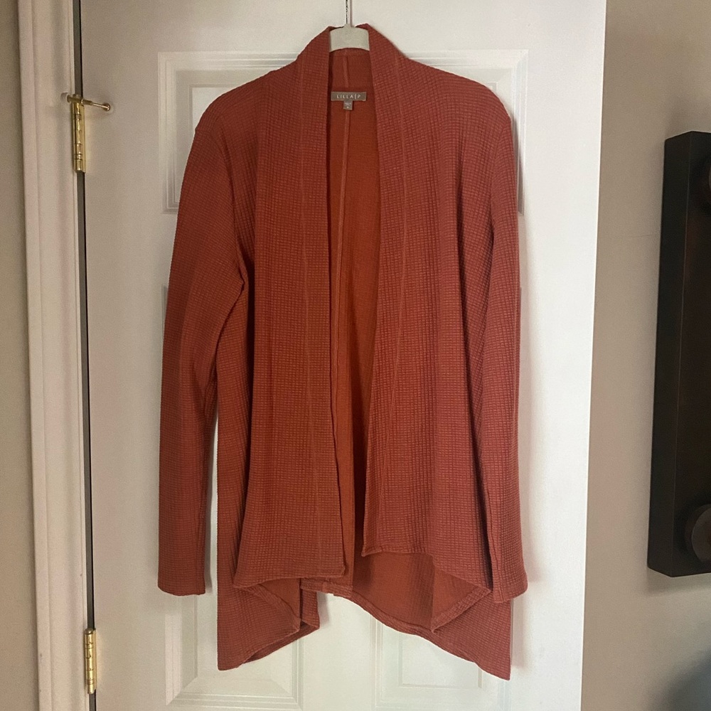 Lilla P Draped Waffle Sweater